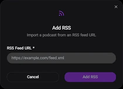 افزودن پادکست با RSS به ListenMode